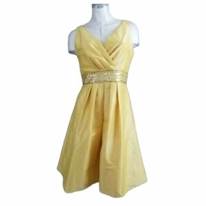 JS Boutique Size 8 Yellow Fit Flare Party Dress